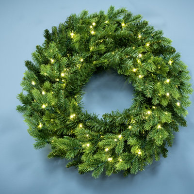 Christmas Tree World The Pre-Lit 50Cm Ultra-Lit Montagna Fir Wreath from B&Q