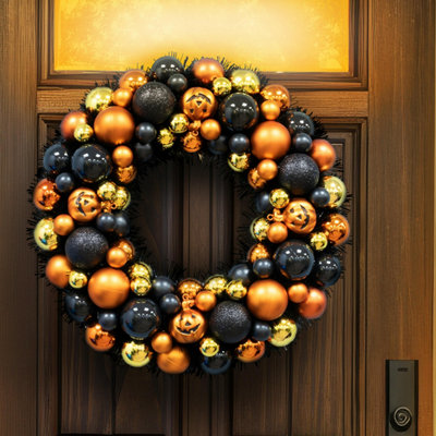 Christmas Tree World 40Cm Halloween Bauble WreathPumpkin from B&Q