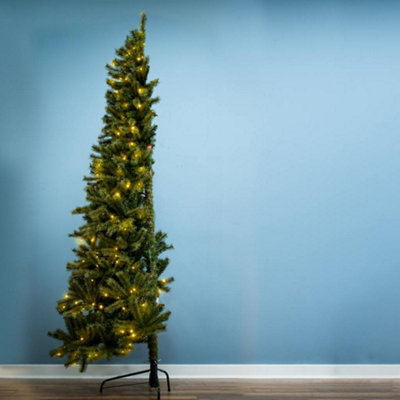 Christmas Tree World Green The 8Ft Pre-Lit Wildhorn Pine Half Tree - Warm White - Image 3