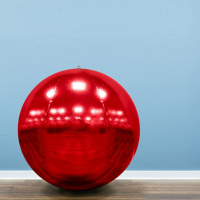 Christmas Tree World Red 100Cm Metallic Inflatable Mirror Ball - Image 3