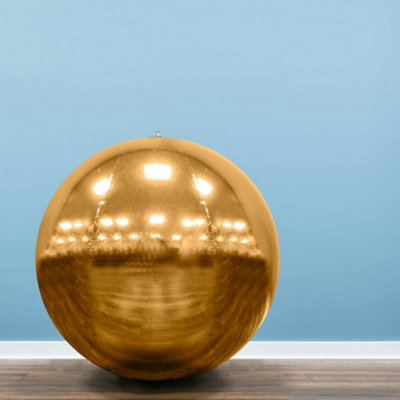 Christmas Tree World Metallic Gold Inflatable Mirror Ball - Gold / 100Cm - Image 3
