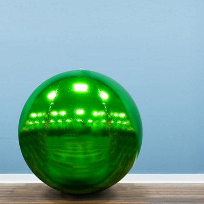 Christmas Tree World Metallic Green Inflatable Mirror Ball - Green / 100Cm - Image 3