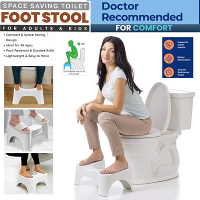 B&Q -  Toilet Stool For Adults Anti Slip Squat Step Bathroom Foot Stool For Constipation Relief Hemorrhoids Ibs And Digestive Health