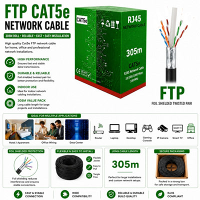Atek Shielded Rj45 Network Cable - Black - Image 3