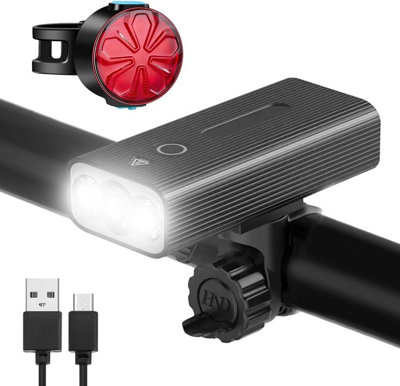 ATEK 4500 Lumen Bike Light Set Usb Rechargeable Front And Rear Lights  Super Bright Led Bicycle Headlight And Taillight from B&Q