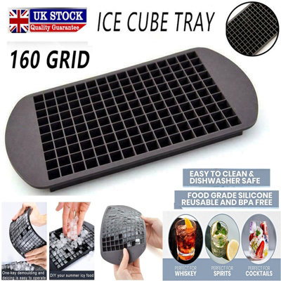 B&Q -  160 Grid Silicone Ice Cube Tray Easy Release Flexible And Reusable Bpa Free Tiny Ice Maker For Cocktails Coffee And Cold Drinks