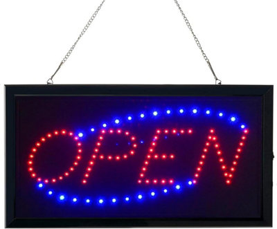ATEK Bright Led Neon Open Sign Flashing Light-Up Shop Sign For BusinessBarsRestaurants Hanging Wall Decor from B&Q