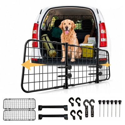 Atek Black Adjustable Car Dog Boot Guard 90-154Cm Universal Pet Barrier For Suv Estate Hatchback - Image 3