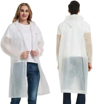 ATEK Waterproof Rain Poncho Eva Adult Hooded Reusable Lightweight Portable Outdoor Emergency Coat from B&Q
