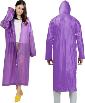 ATEK Waterproof Rain Poncho Eva Adult Hooded Reusable Lightweight Portable Outdoor Emergency Coat from B&Q