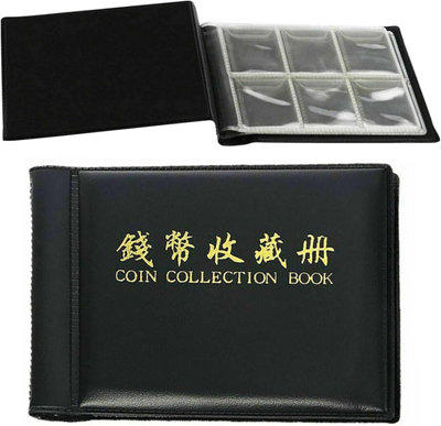 ATEK 96 Pocket Coin Collection Album Portable Large Capacity Coin Book For 1/2 Pound CoinsHolder Folder For Collecting Coins from B&Q