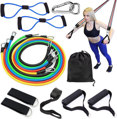 ATEK Resistance Bands Set 13Pcs With Handle Strength Exercise Resistance Band Training Fitness Tubes Tension Workout Gym Equipment from B&Q