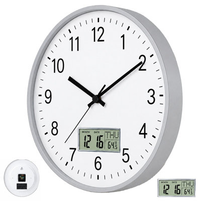 Atek 12-Inch Wall Clock - Silver - Image 3