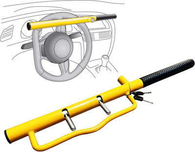 B&Q -  Universal Car Steering Wheel Lock Car Security Device Adjustable Length For Car Suv Van Steering Wheel Lock Vehicle
