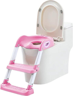 ATEK Toddler Toilet Ladder SeatPortable Toddler Potty Training Seat With Step And Handles Comfortable Child Toilet Seat For Boys & Gi from B&Q