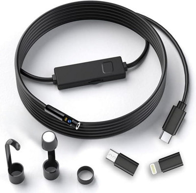 ATEK Endoscope Inspection CameraDual-Lens 1920 Hd Inspection Camera With 8 Led LightsNo Wifi RequiredIp67 Waterproof Drain & Sink from B&Q
