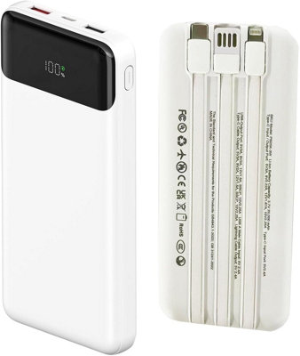 ATEK Power Bank 20000Mah Capacity 3.7V Portablecharger With Digital DisplayDual Usb-C/usb-A Fast Charging For LaptopPhoneTablet from B&Q
