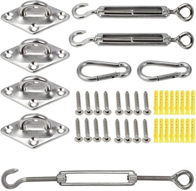 ATEK Heavy Duty Sun Shade Sail Fixing Kit M6 304 Stainless Steel Hardware Set For Outdoor Patio Canopy And Awning Installation Tool from B&Q