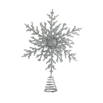 Silver Shimmer Snowflake Tree Topper from B&Q