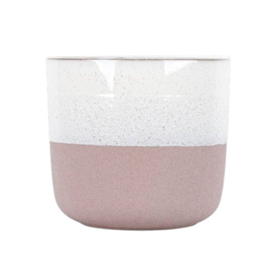 Pink Speckled Tri-Tone Stoneware Indoor Plant Pot (H20 X Dia 22Cm) from B&Q