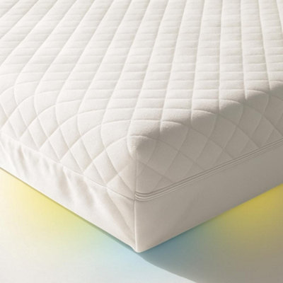 MHG Living Waterproof Baby Cot MattressHypoallergenicBreathableFirm SupportWashable Zipped Cover 120X60X10Cm from B&Q