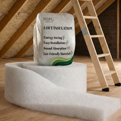 MHG Textiles Loft Insulation RollThermal & Energy EfficientUk Made8M X 370mm X 110mm from B&Q