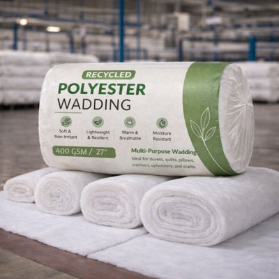 Mhg Textiles Polyester Wadding 27" WideSoft Quilt & Craft Padding(12Oz/400Gsm1 Metre) from B&Q