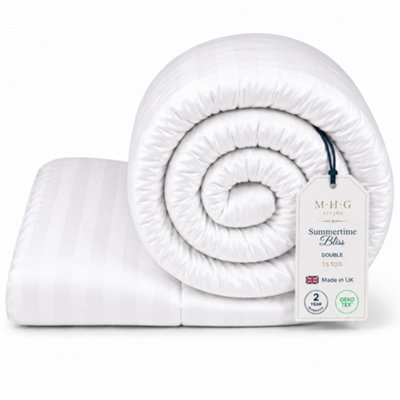 MHG Living 1.5 Tog Summer DuvetLightweight Striped Microfibre DuvetBreathable & Hypoallergenic from B&Q