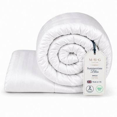 MHG Living 4.5 Tog Summer DuvetLightweight Striped Microfibre DuvetBreathable & Hypoallergenic from B&Q