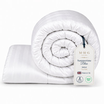 B&Q -  7.5 Tog Summer DuvetLightweight Striped Microfibre DuvetBreathable & HypoallergenicSingle
