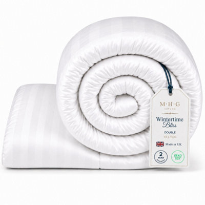 MHG Living 13.5 Tog Winter DuvetHotel Quality Striped Microfibre DuvetBreathable & Hypoallergenic from B&Q