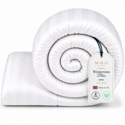 MHG Living 13.5 Tog Winter DuvetHotel Quality Striped Microfibre DuvetBreathable & Hypoallergenic from B&Q