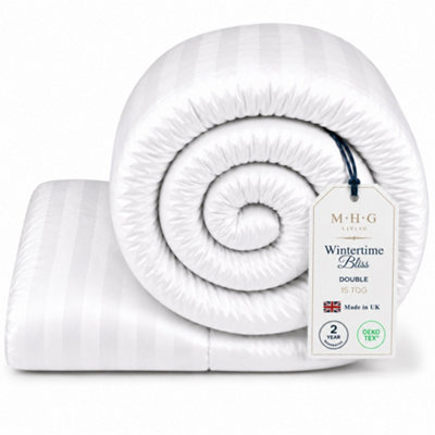 MHG Living 15 Tog Winter DuvetHotel Quality Striped Microfibre DuvetBreathable & HypoallergenicDouble from B&Q