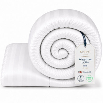 B&Q -  15 Tog Winter DuvetHotel Quality Striped Microfibre DuvetBreathable & HypoallergenicKing