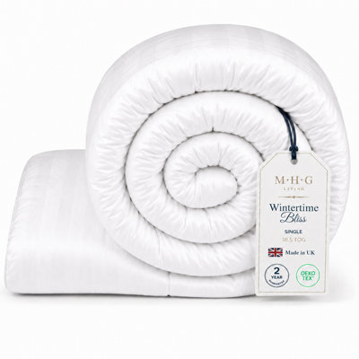 MHG Living 16.5 Tog Winter DuvetHotel Quality Striped Microfibre DuvetBreathable & HypoallergenicSingle from B&Q
