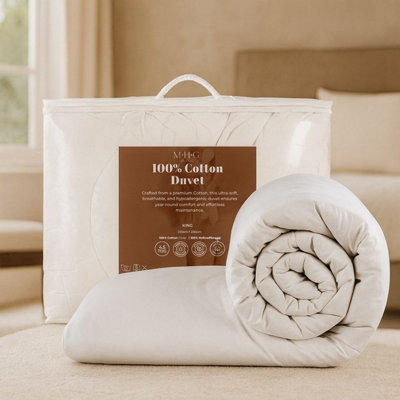 B&Q -  4.5 Tog Hotel Quality Summer Cool Duvet100% CottonSoftBreathable & HypoallergenicKing