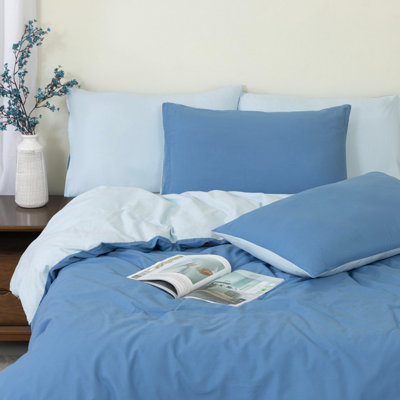 MHG Living Reversible Duvet Cover Set, King size Duvet Cover, 100% Cotton | Duvet Cover,Soft & Breathable,Button Closure,Duvet Cover King With 2 Pillow Case,Bedding Quilt Cover Set (230x220) - Image 5