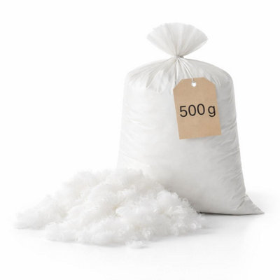MHG Living Premium Polyester Fibre FillingLightweight Hollowfibre Stuffing For ToysCushionsQuilts & Pillows (500G) from B&Q