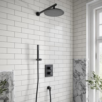 Villeroy & Boch Round Complete Shower Set Matt Black from B&Q