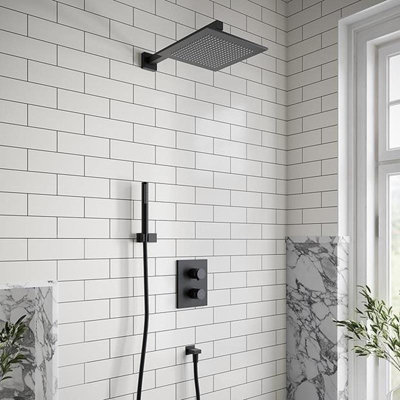 Villeroy & Boch Square Complete Shower Set Matt Black from B&Q