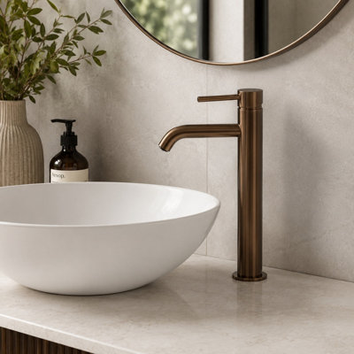 Aquarius Rf-Series Tall Mono Basin Mixer Tap Brushed Bronze from B&Q