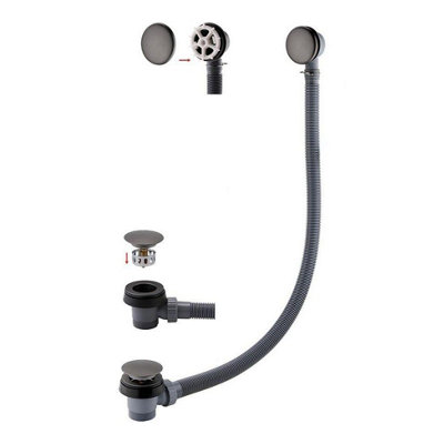 Aquarius Ft Easy Clean Click Clack Bath Waste And Overflow Gunmetal Grey from B&Q