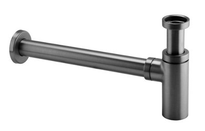Aquarius Ft Round Modern Basin Bottle Trap Gunmetal Grey from B&Q