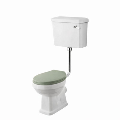 Aquarius Harewood Traditional Low Level Toilet With Soft Close Wooden Seat In Green from B&Q