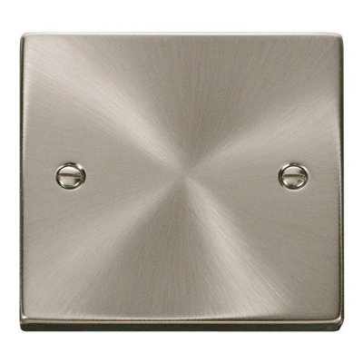 Satin / Brushed Chrome 1 Gang Blank PlateSe Home from B&Q
