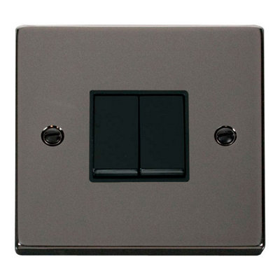 Se Home Nickel 10A 2 Gang 2 Way Switch - Trim Black/Light