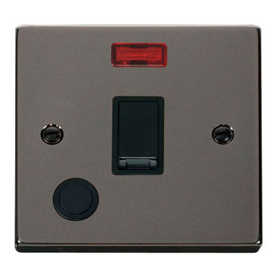 Black Nickel 1 Gang 20A Dp Switch With Flex With NeonBlack TrimSe Home from B&Q