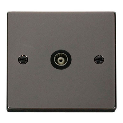 Black Nickel Single Isolated Coaxial SocketBlack TrimSe Home from B&Q