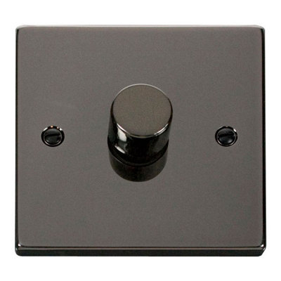 Black Nickel 1 Gang 2 Way Led 100W Trailing Edge Dimmer Light SwitchSe Home from B&Q