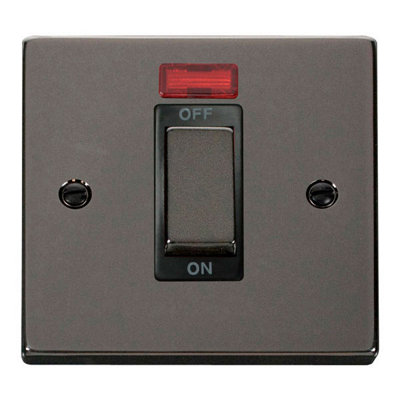 Black Nickel 1 Gang Ingot Size 45A Switch With NeonBlack TrimSe Home